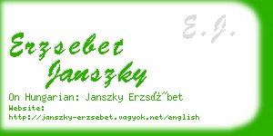 erzsebet janszky business card